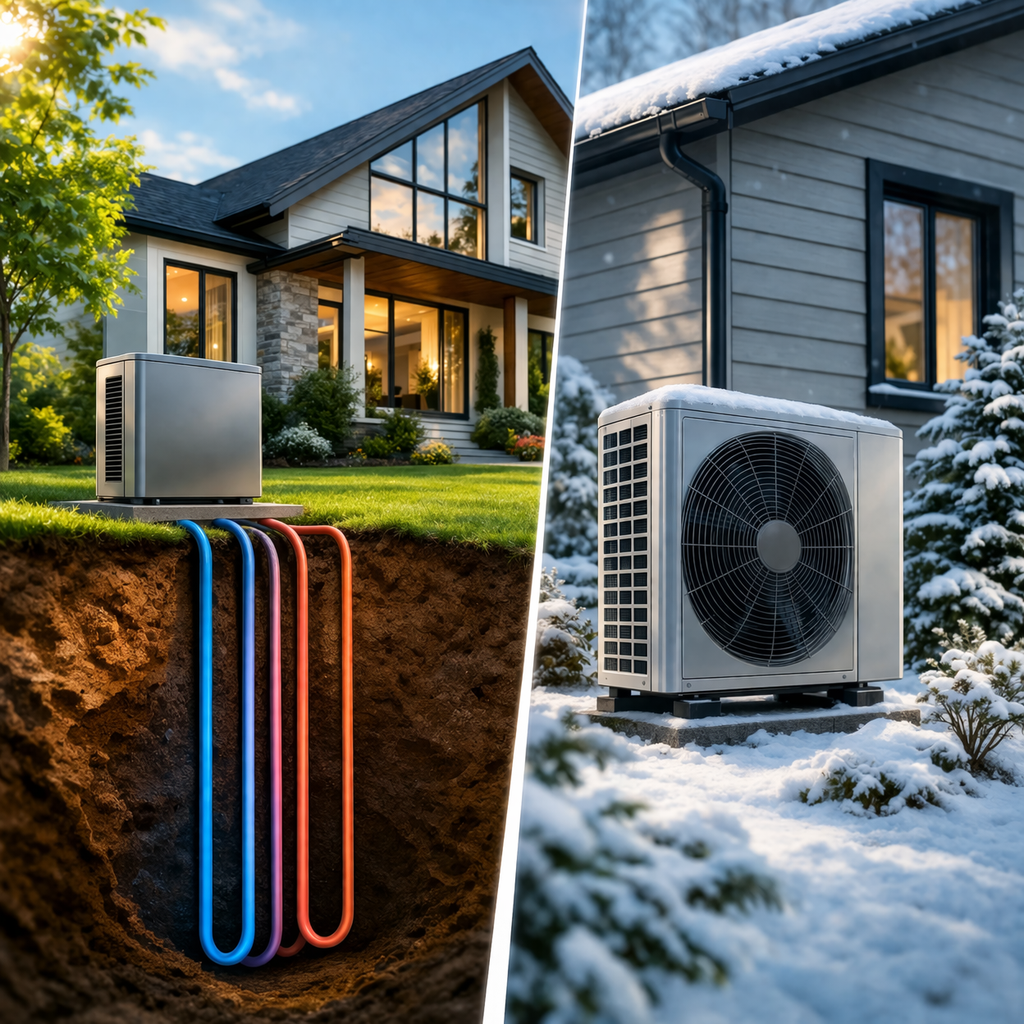 Geothermal vs Air-Source Heat Pumps